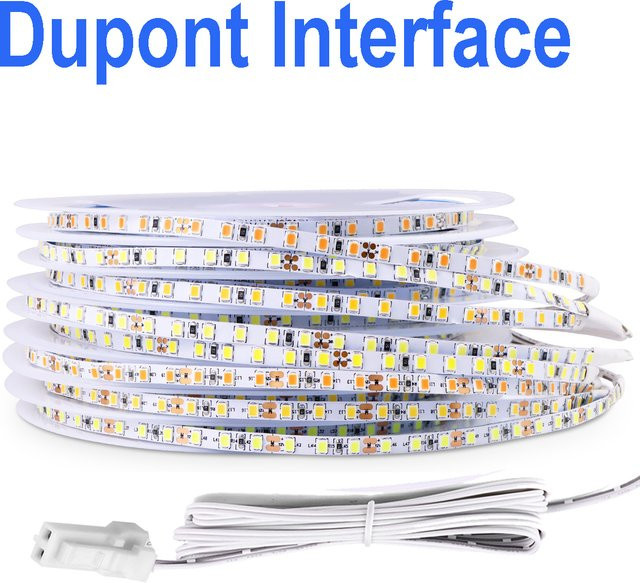 Lcamaw LED-Streifen mit Dupont-Anschluss, 12 V, 120 LEDs/m, Weiß, ideal für Küchenschrank- und Bücherregal-Hintergrundbeleuchtung - Bild 1