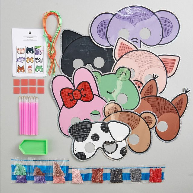 Rico Design Diamond Painting Set Tiermasken Tiere - Bild 1