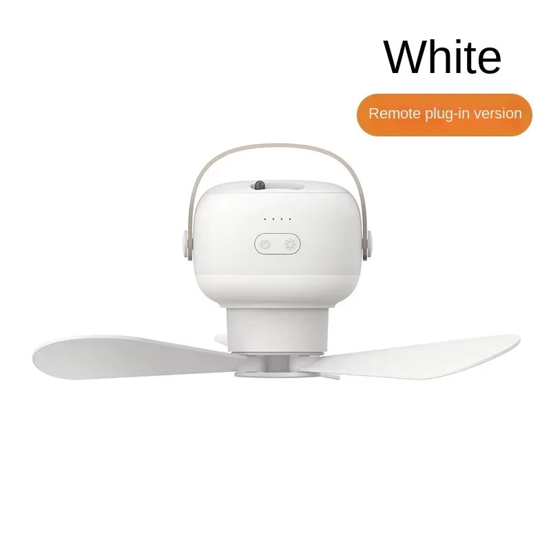 OUIO Mini-Deckenventilator kabellos mit Fernbedienung und Nachtlicht in Weiß - Bild 3