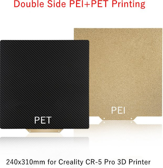 Creality Bauplatte für CR-5 Pro aus Federstahl mit strukturiertem PEI und glatter Oberfläche, B/T: 240 x 310 mm - Bild 1