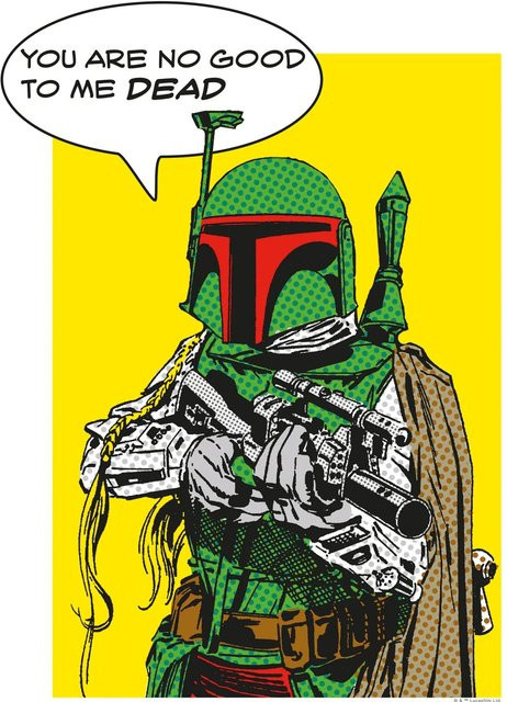 Komar Wandbild Star Wars Boba Fett Paper Poster Multicolor B: 30 cm, H: 40 cm - Bild 1