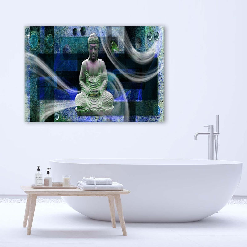 Feeby Leinwand Boeddha Abstrakt Blau B: 60 cm, H: 40 cm - Bild 2