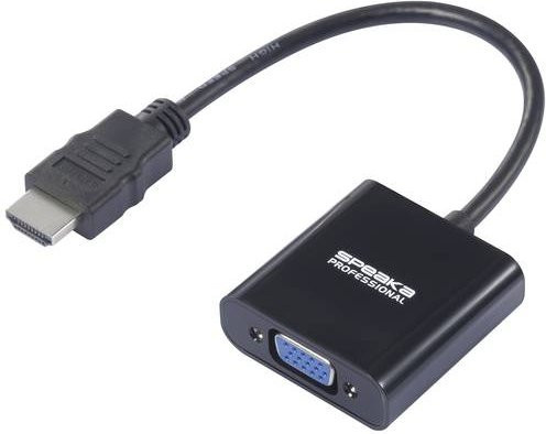 SpeaKa HDMI auf VGA und 3,5 mm Klinke Adapter in Schwarz - Bild 1