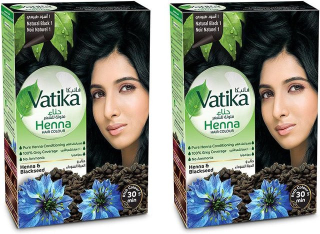 Vatika Naturals Henna Haarfarbe, Naturschwarz, Damen - Bild 1