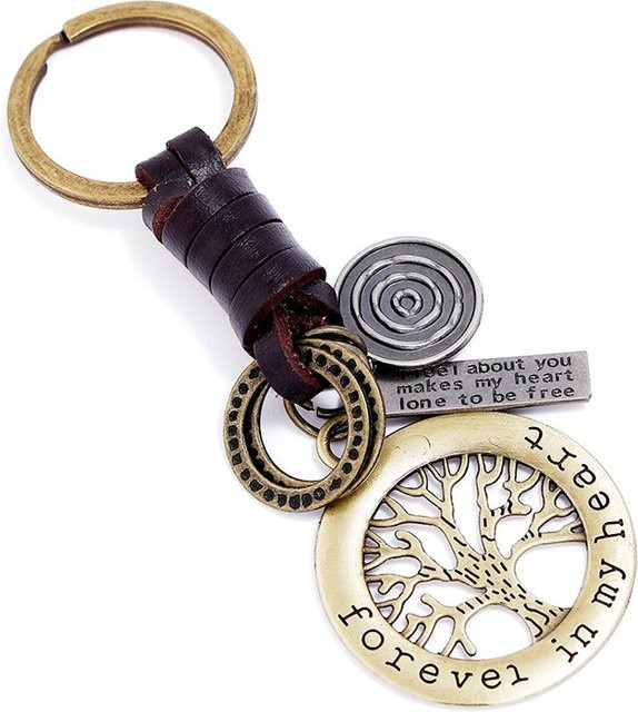 HXMENG Schlüsselanhänger, Bronze Legierung, Glücksbaum, Unisex - Bild 1