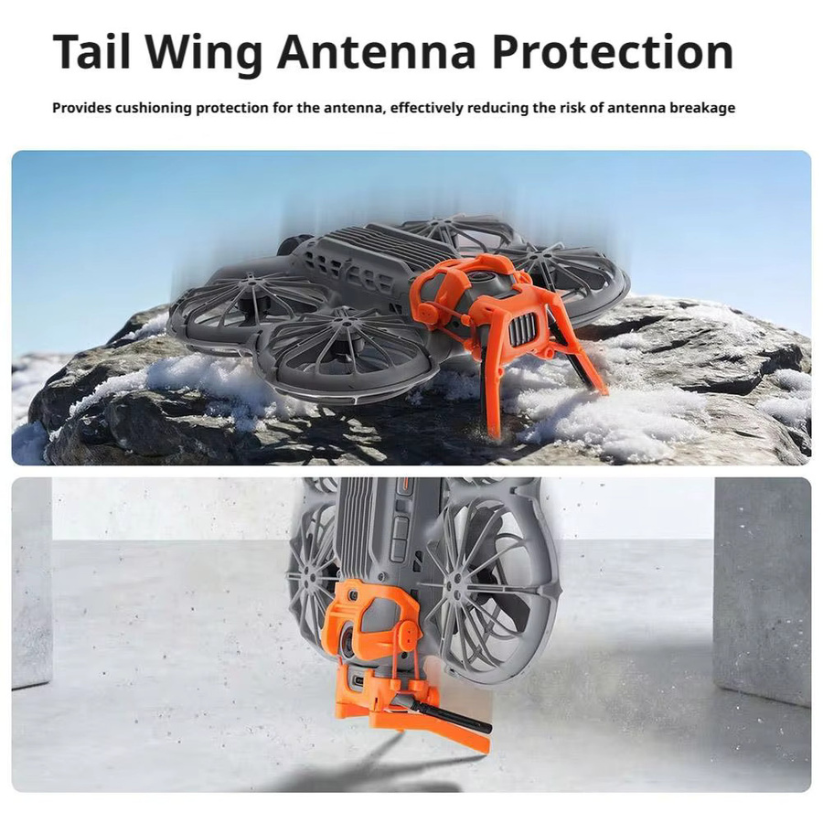 DJI NEO 2 Heckflügel-Antennenschutz aus ABS und Silikon in Orange - Bild 3