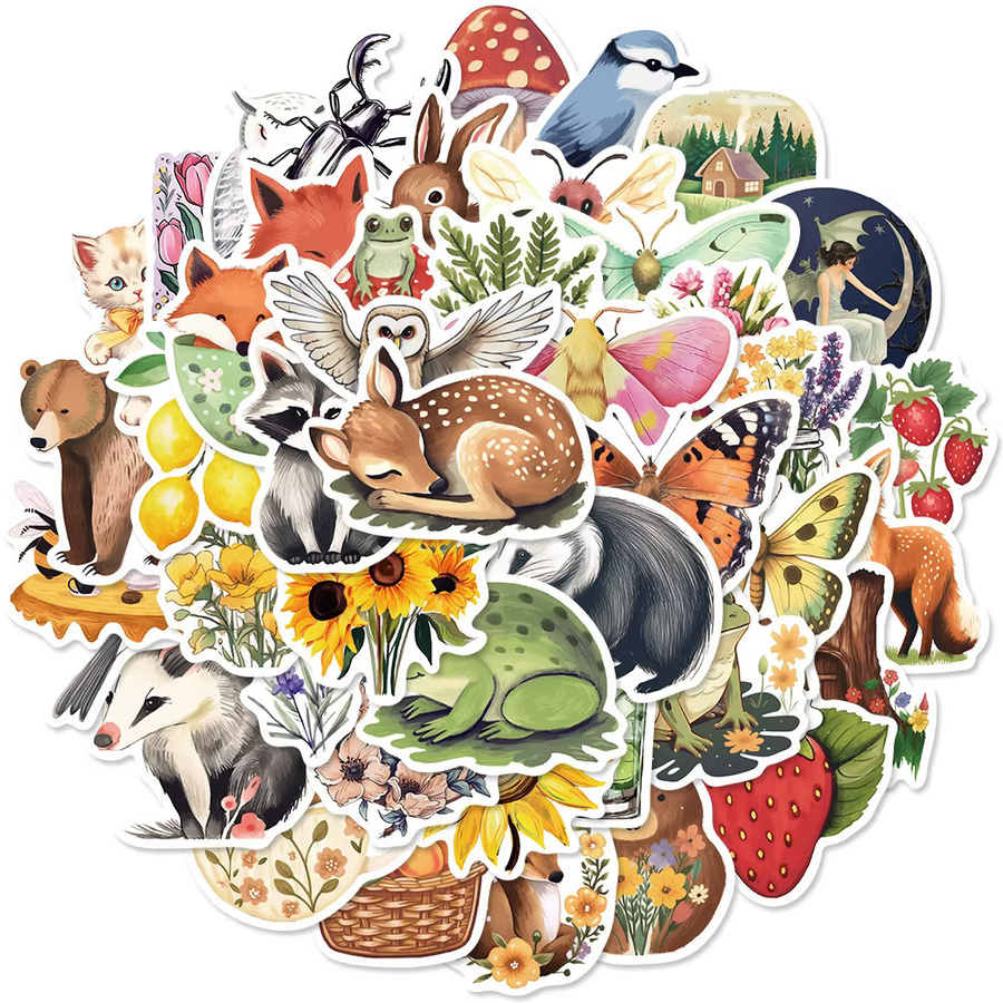 Charile Cartoon-Waldtier-Aufkleber, Sticker, 10-teiliges Set - Bild 2