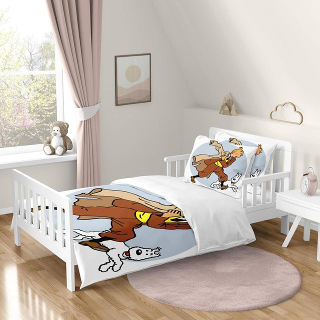 Bettwäsche-Set Die Abenteuer von Tim und Struppi mit Bettbezug und Kissenbezug, Mikrofaser, Mehrfarbig, B/H: 228 x 228 cm - Bild 1