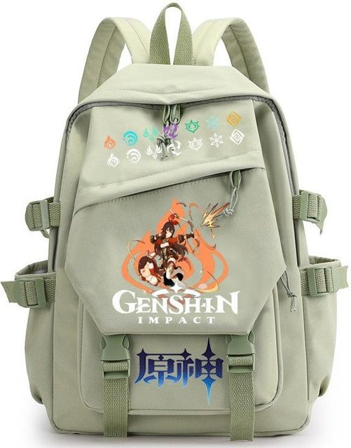 3-teiliges Schulrucksack-Set in Grün aus Oxford-Stoff mit Schultasche und Federmäppchen - Bild 1