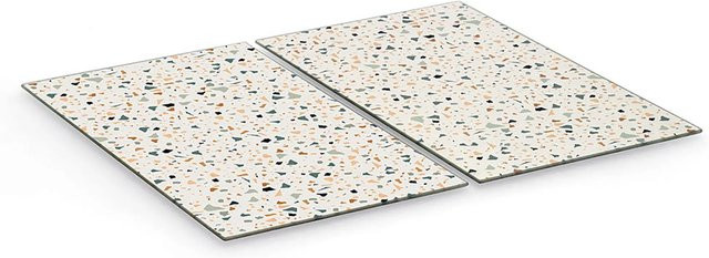 Zeller Herdabdeck- und Schneideplatten-Set Terrazzo in Bunt, 2-teilig, B/H/L: 52 x 0,8 x 30 cm - Bild 1