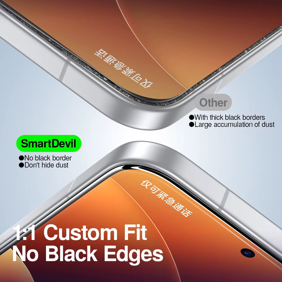 SmartDevil randlose gehärtete Glasfolie für Xiaomi 17 Pro Max und Mi 17, transparent, HD Displayschutz mit Anti-Fingerabdruck-Beschichtung und Installationswerkzeug - Bild 3