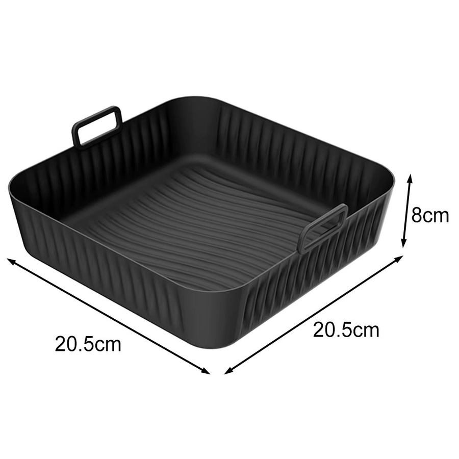 LEENKEA Silikon Liner für Airfryer, Antihaft Backblech für Cosori 5QT/6QT, Schwarz - Bild 2