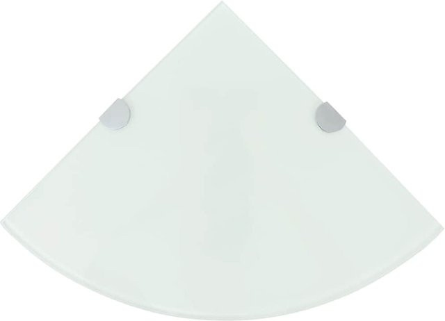 vidaXL Eckregale Set aus Glas in Weiß mit verchromten Halterungen, 2 Stück, B/T: 35 x 35 cm - Bild 1