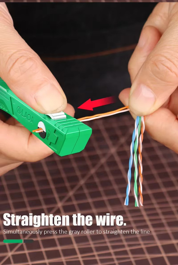 LAOA Netzwerkkabel-Untwist-Werkzeug Set, 3 Stück, Drahtglätter für Kategorie 5/6 Kabel, Farbe: Grün - Bild 3