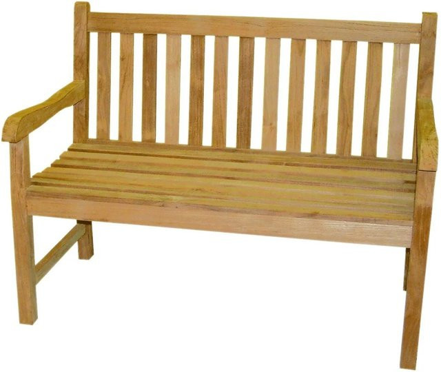 Lex Premium Teak Gartenbank Picadelly in Braun mit Armlehnen - Bild 1