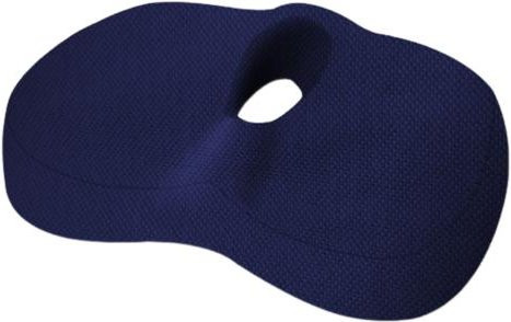 Blaues Gesäßkissen aus Memory Foam zur Druckentlastung bei Hämorrhoiden und Steißbeinschmerzen, atmungsaktives Sitzpolster mit Baumwollbezug - Bild 1