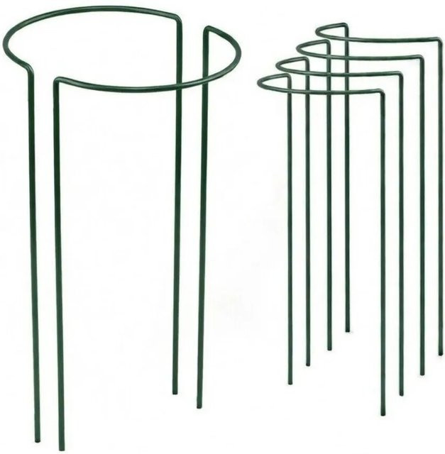 TTL GARDEN Strauchstütze Pflanzenhalter aus Metall in Grün, 4er Set, Höhe: 140 cm, Breite: 40 cm - Bild 1