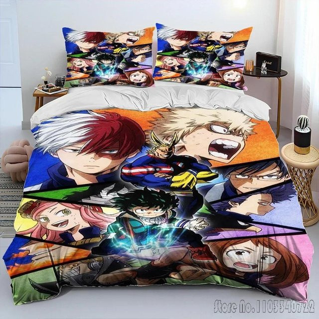 My Hero Academia Anime Bettwäsche-Set mit Deckenbezug für Kinder, Multicolor, B/H: 135 x 200 cm - Bild 1
