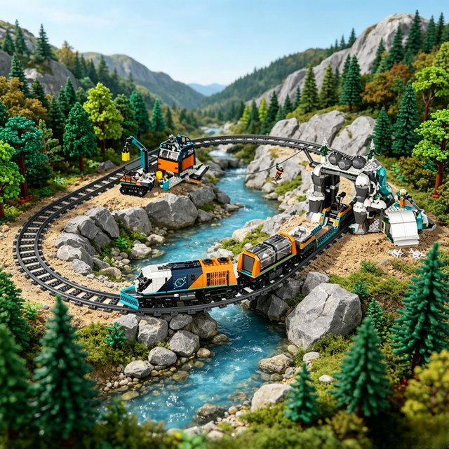 Disney Schienen-Passagierzug-Bausteinmodell, Fahrzeuge, Kunststoff, Bunt / Mehrfarbig - Bild 1