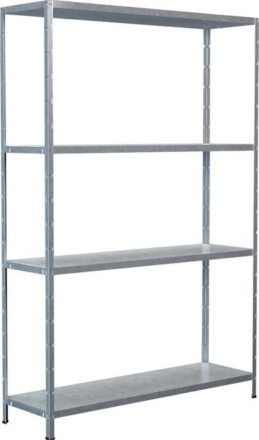 Schulte Steck-Grundregal verzinkt, Höhe: 180 cm, Breite: 120 cm, Tiefe: 35 cm - Bild 1