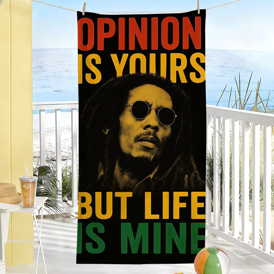 Singer Bob Marley Handtuch Multicolour schnell trocknend und sanddicht für Sport, Reise und Camping - Bild 4