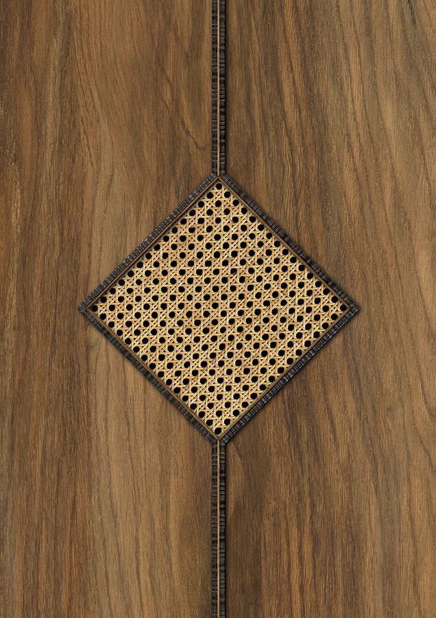 NLXL Tapete Diamond Webbing in Eiche mit geometrischem Abstract-Muster, Farbe: Braun und Beige, Vlies-Tapete - Bild 1