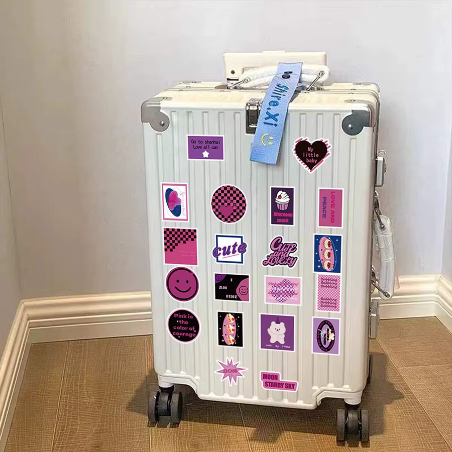 60 Stück wasserfeste Graffiti Aufkleber mit inspirierenden englischen Phrasen in Schwarz und Lila von BulingBulingStickers Store - Bild 5