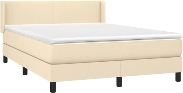 vidaXL Boxspringbett mit Matratze Hybrid-Design in Creme, B/T/H: 140 x 200 x 78 cm - Bild 1