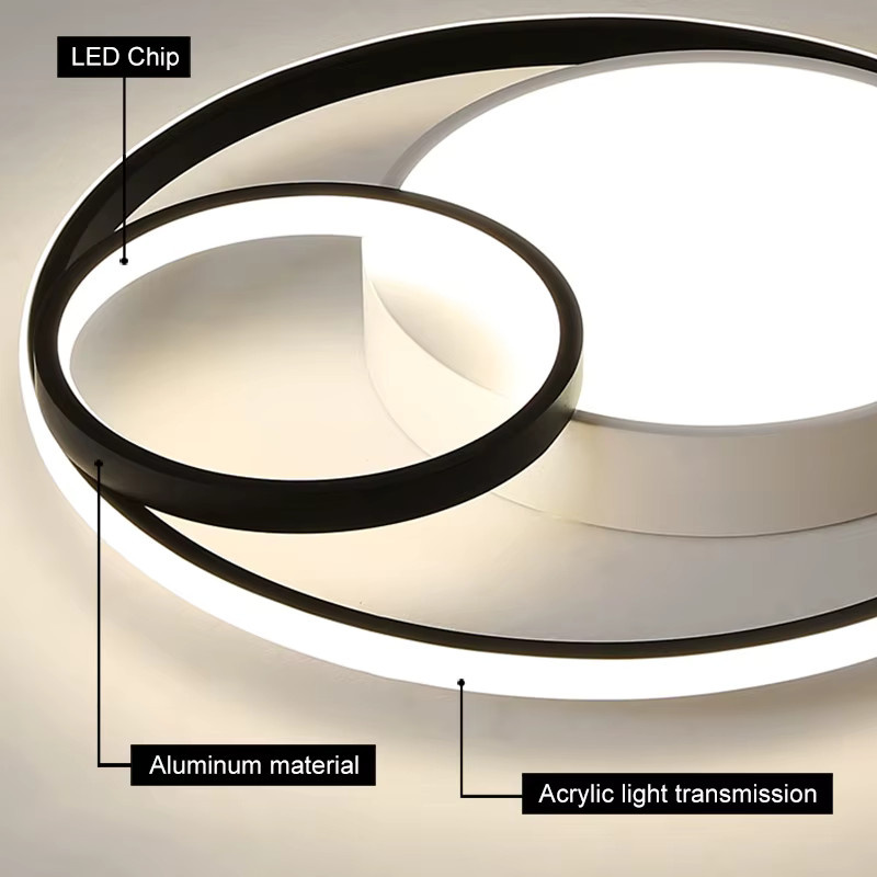 ONEBEI Moderne minimalistische LED-Deckenleuchte mit integriertem LED für Wohnzimmer, Schlafzimmer und Esszimmer, dimmbar - Bild 4
