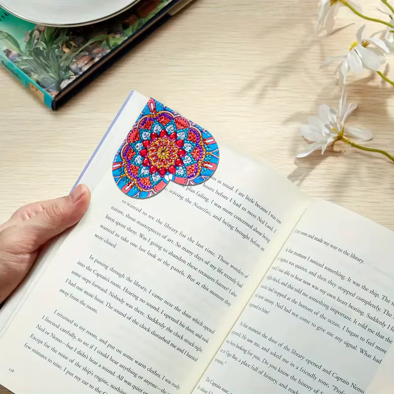 6er Set DIY Mandala-Blumenmuster Diamant-Kunst Eck-Lesezeichen in Multicolour für Bücher und Notizbücher - Bild 2