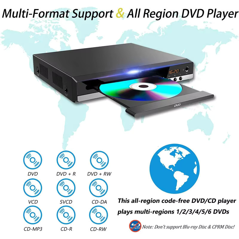 Dreamburgh Full HD DVD-Player in Schwarz mit CD-Funktion und AV-Ausgang - Bild 2