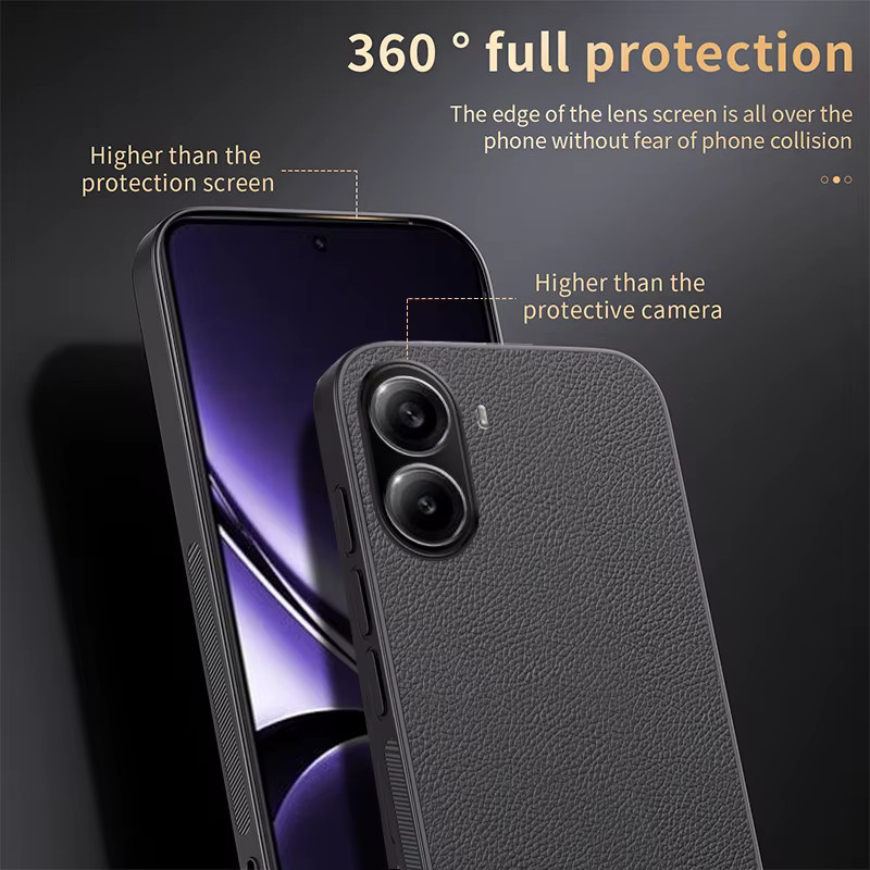 Xiaomi Silikonhülle mit matter Litschi-Textur aus Leder für POCO X7 X6 X5 X3 Pro X3 NFC M7 M6 M4 Pro in Blau und Schwarz - Bild 2