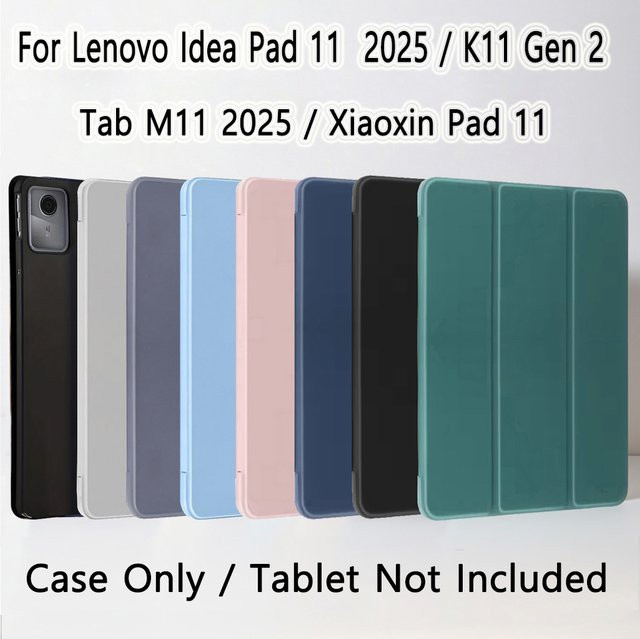Magnetische Silikon-Flip-Standhülle für Lenovo Tab M11 2025 und K11 Gen 2 in Schwarz - Bild 1