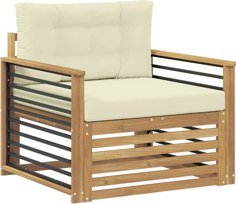 vidaXL Outdoor-Sofa aus Polyester in Weiß - Bild 1