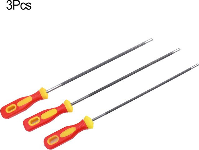 3-teiliges Set runde Feilensätze für Kettensägen von DAZZLEEX aus gehärtetem Stahl in Rot, Durchmesser: 4,0 mm, 4,8 mm und 5,5 mm - Bild 1