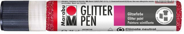 Marabu Glitter Pen in der Farbe Rot Glitter-Rubin - Bild 1