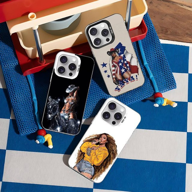 Musikmädchen B-BeyonceS Handyhülle für Apple iPhone 11 bis 17 Pro Max Plus, stoßfeste Rückseite, Farbe: Silber - Bild 1
