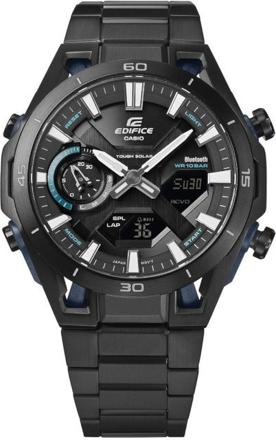 Casio Armbanduhr Edifice, Solar, Edelstahl, Schwarz, 46 mm, Herren - Bild 1