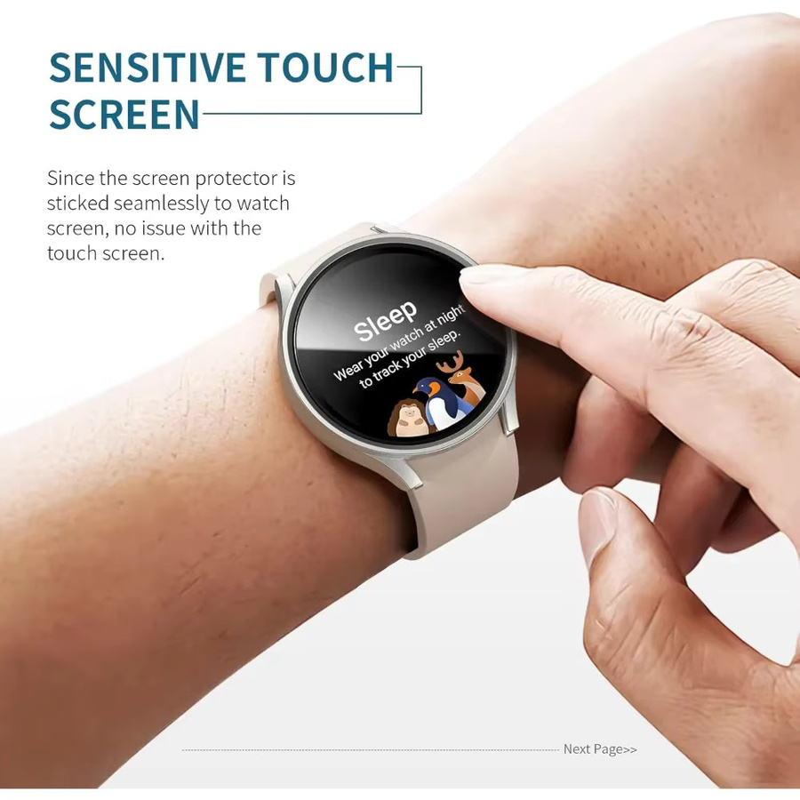 Displayschutzfolie für Samsung Galaxy Watch 7, 40 mm, 44 mm, mattes Hart-PC-Gehäuse, gehärtetes Glas - Bild 5