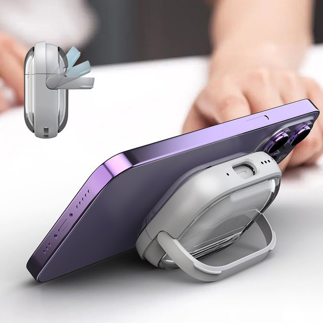 Transparente Schutzhülle mit abnehmbarem Ständer für Apple AirPods 4, 3 und Pro 2 in Pink und Transparent mit Anti-Drop-Lock-Funktion und Unterstützung für kabelloses Laden - Bild 1