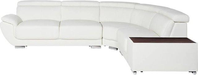 Vente-unique Sofa Nahia L-Form in Weiß ohne Schlafmöglichkeit Breite: 306 cm, Tiefe: 159 cm, Höhe: 78 cm - Bild 1