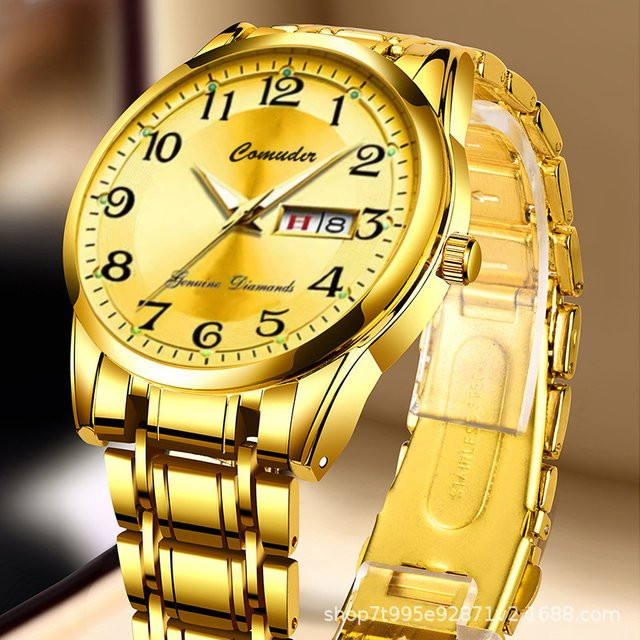 Mairuige Armbanduhr, Quarz, Gold, Edelstahl, Unisex - Bild 1