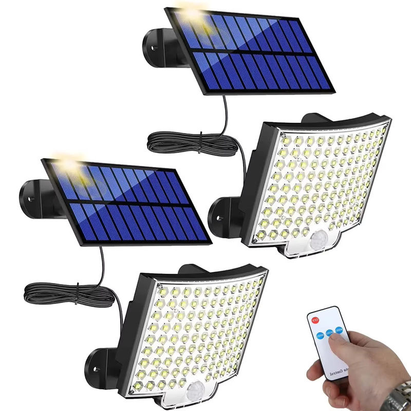 ZHIYU 106 LED Solarleuchte Schwarz mit Bewegungsmelder und Fernbedienung, Wasserdichtes Solar-Flutlicht für Terrasse, Garage und Hinterhof - Bild 7