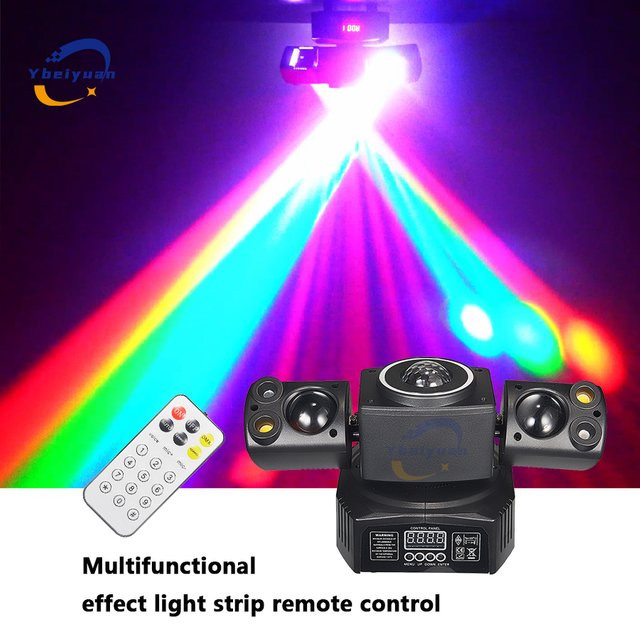 Ybeiyuan RGBW 60W Party Effekt Strahler mit Rot und Grün Laser Strobe, DMX512 und Fernbedienung für DJ, Disco und Bühne, Schwarz - Bild 1