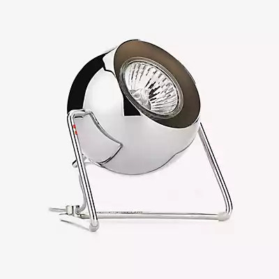 Fabbian Beluga Steel Tischleuchte in Schwarz und Silber mit transparentem Glas - Bild 1
