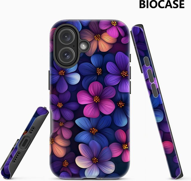 Potdemiel Magnetische iPhone Hülle mit Blumen-Design für iPhone 17 16 15 14 13 Pro Max Plus, Robuste Einzel- und Doppelschicht-Schutzhülle, Multicolor - Bild 1