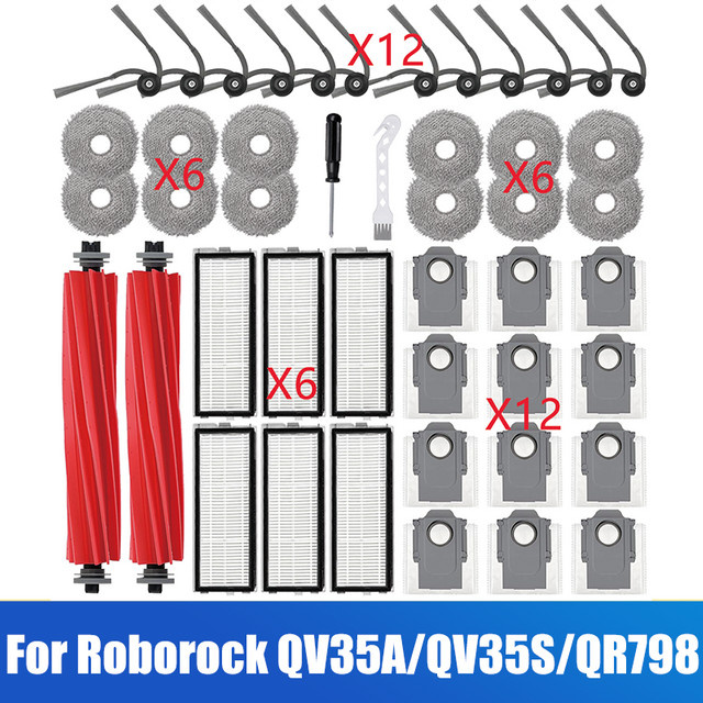 Roborock Zubehör-Ersatzkit für Qrevo Serie QV 35A, QV 35S, QR 598 und QR 798 Roboterstaubsauger - Bild 1