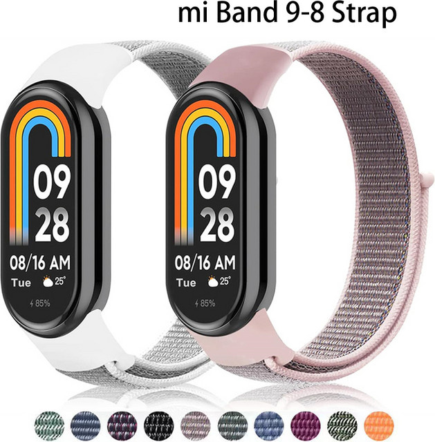 Xiaomi Smartwatch-Armband Nylon, Weiß, Mi Band 8, Mi Band 9, NFC - Bild 1