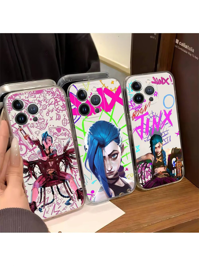 Graffiti Arcane Jinx Handyhülle für Apple iPhone kompatibel mit iPhone 17 16 15 14 13 12 11 Pro Max Mini XR XS SE und älteren Modellen, Mehrfarbig - Bild 3