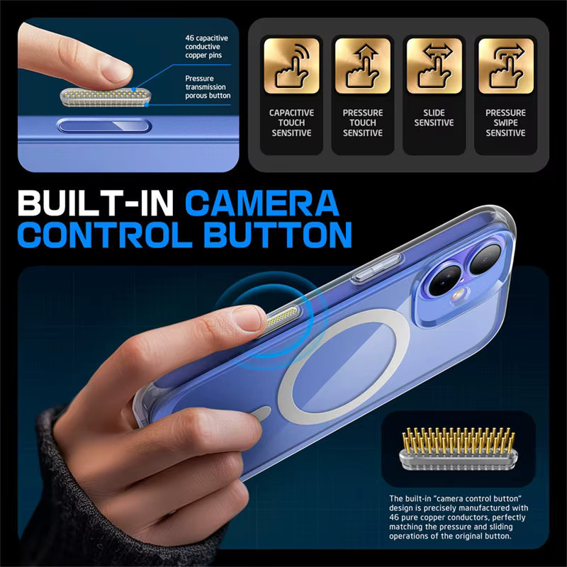 SUPCASE UB Mag Series Magnetische Handyhülle für iPhone 16 Plus in Transparent, Schlanke Stoßfeste Schutzhülle mit Kamera-Steuerungsaufnahmeknopf - Bild 3